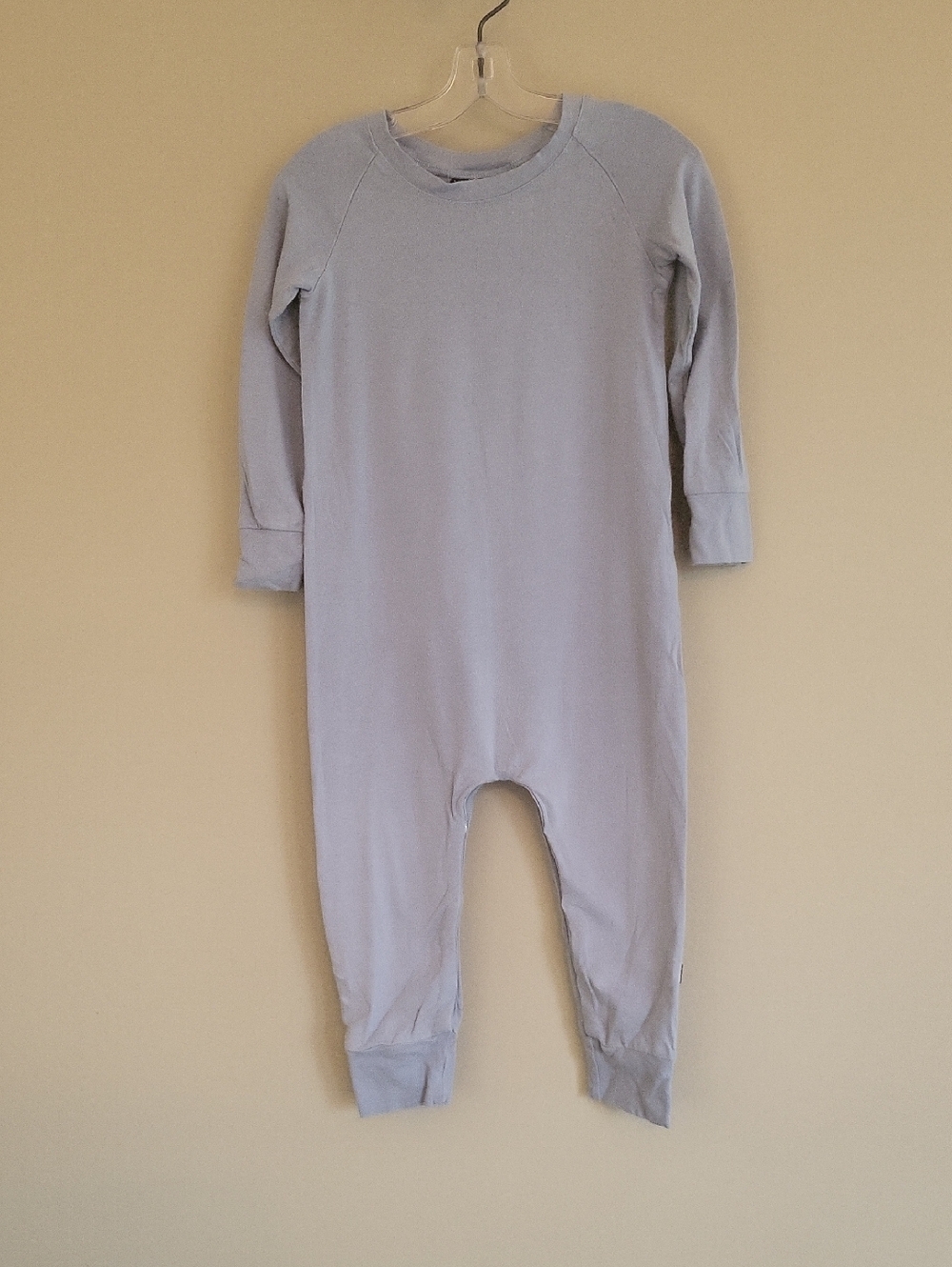 Vonbon soft bluish grey long sleeve footless romper